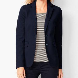 Talbots Aberdeen Pique Knit Blazer - Black - Size14W - NWT